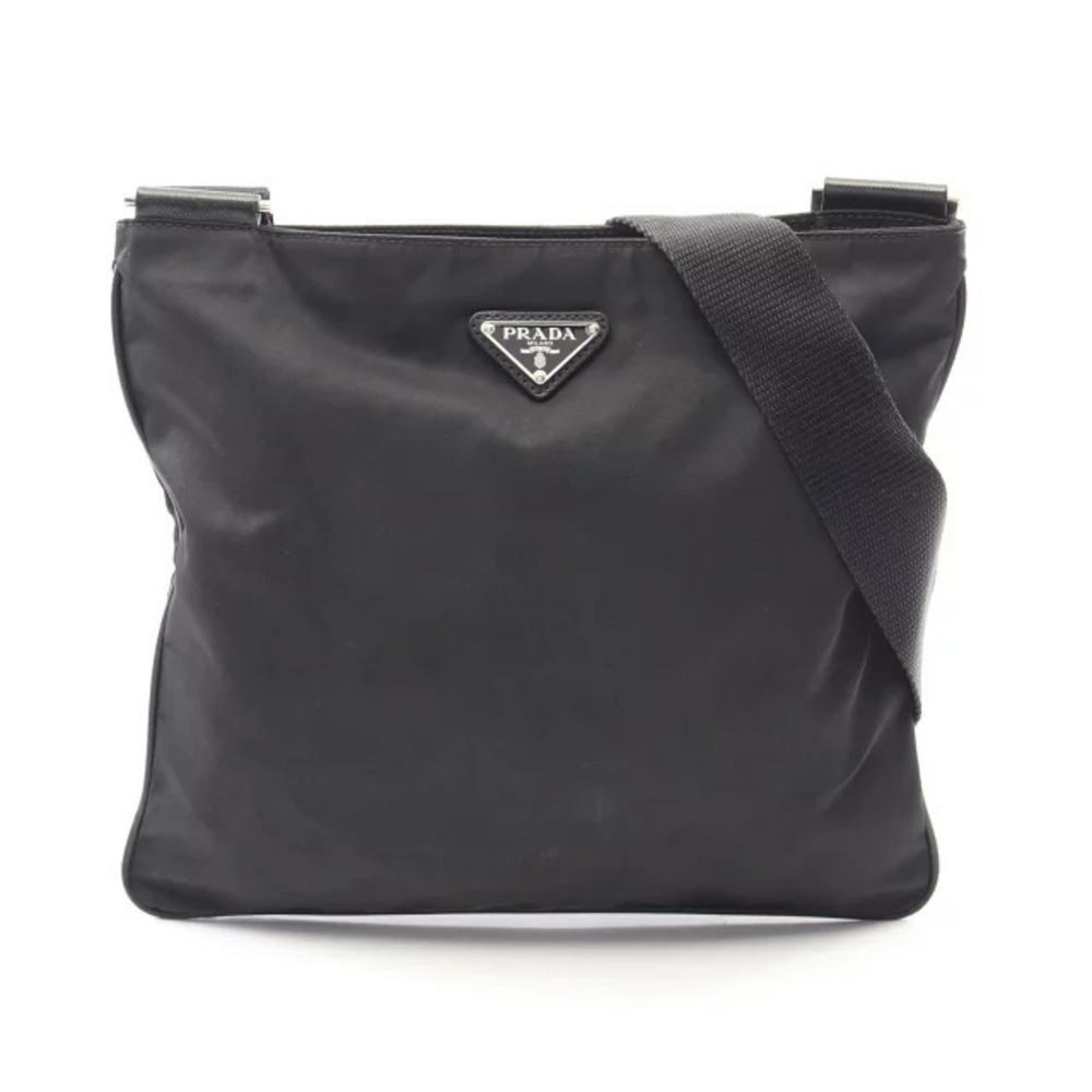 Prada TESSUTOSAFFI Shoulder Bag Saffiano Leather Black